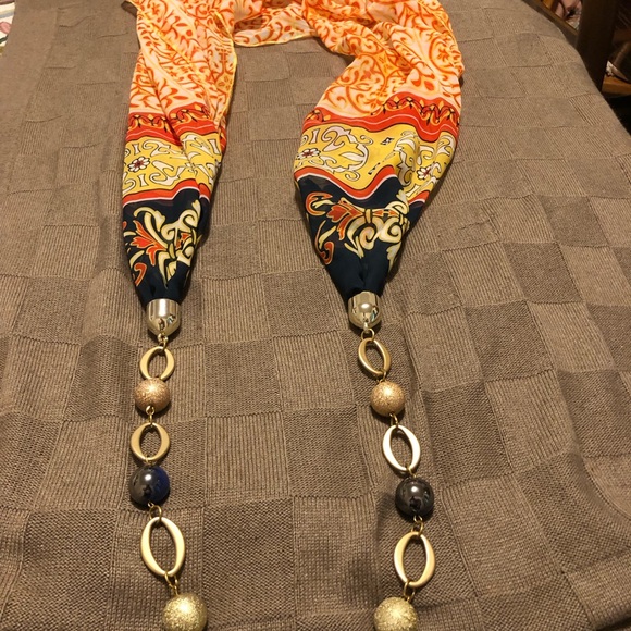 Sophie Original Womens scarf with decorative beaded chain - Picture 6 of 6